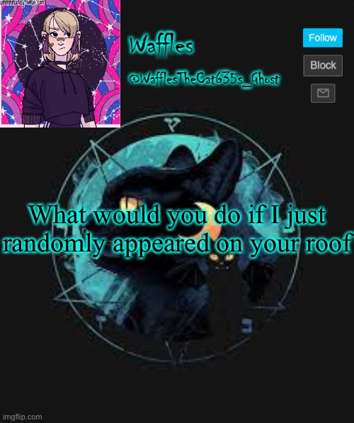 . | What would you do if I just randomly appeared on your roof | image tagged in no tags for you | made w/ Imgflip meme maker