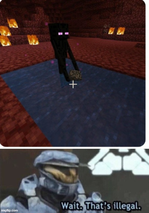 image tagged in enderman holding bedrock while in water in the nether,wait that s illegal | made w/ Imgflip meme maker