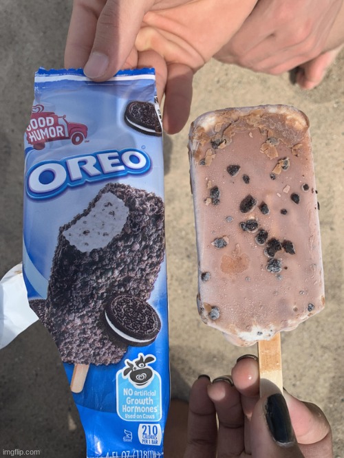 remember those cursed character pops? well now there's a cursed Oreo ice cream stick | made w/ Imgflip meme maker