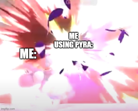 pyra is really broken | ME USING PYRA:; ME: | image tagged in sharting yoshi,super smash bros | made w/ Imgflip meme maker