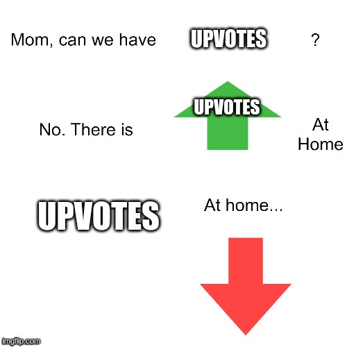 Mom can we have | UPVOTES; UPVOTES; UPVOTES | image tagged in mom can we have | made w/ Imgflip meme maker