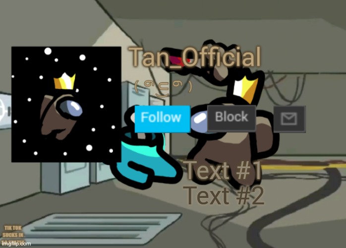 Image Title | Text #1; Text #2 | image tagged in tan_official announcement template | made w/ Imgflip meme maker