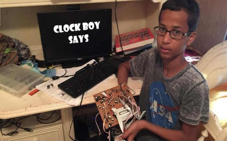 High Quality Clock Boy Says Blank Meme Template