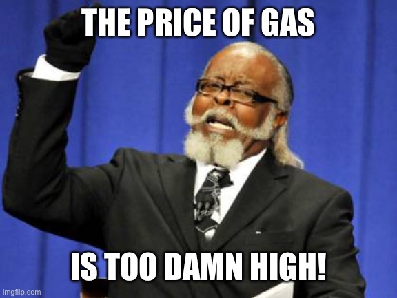 Too Damn High Meme | THE PRICE OF GAS; IS TOO DAMN HIGH! | image tagged in memes,too damn high | made w/ Imgflip meme maker