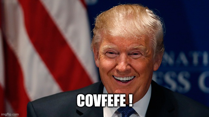 Laughing Donald Trump | COVFEFE ! | image tagged in laughing donald trump | made w/ Imgflip meme maker