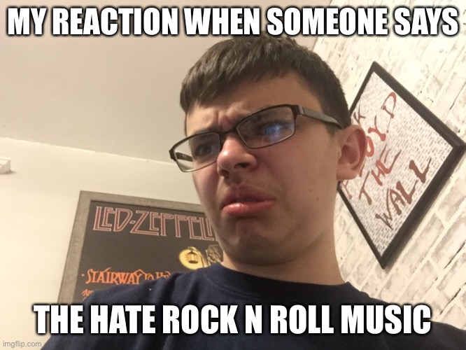 ?All Rock n Roll Fans Unite? | MY REACTION WHEN SOMEONE SAYS; THE HATE ROCK N ROLL MUSIC | image tagged in rock,music,reaction,face | made w/ Imgflip meme maker