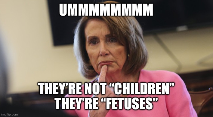 Pelosi Philosoraptor | UMMMMMMMM THEY’RE NOT “CHILDREN”
THEY’RE “FETUSES” | image tagged in pelosi philosoraptor | made w/ Imgflip meme maker