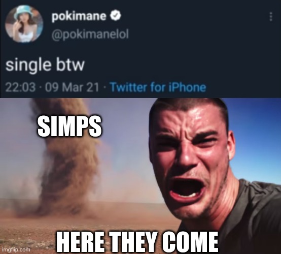SIMPS; HERE THEY COME | image tagged in here it comes | made w/ Imgflip meme maker