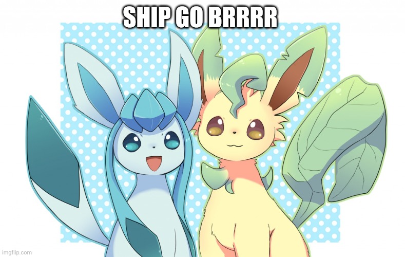 Glaceon x leafeon 4 | SHIP GO BRRRR | image tagged in glaceon x leafeon 4 | made w/ Imgflip meme maker