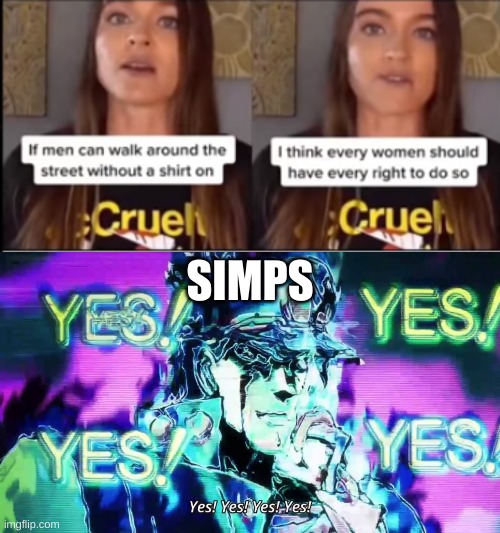 SIMPS | image tagged in anime yes yes yes yes | made w/ Imgflip meme maker