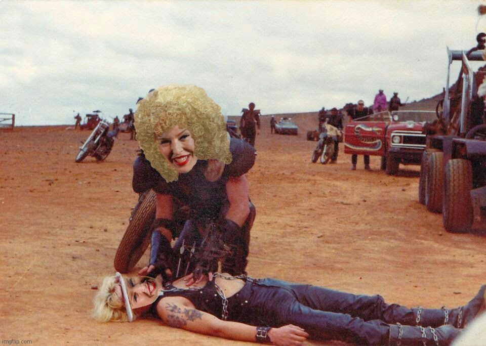 Ever the kidder, cosplayer 'Mutton' Minogue displays her self-depricating talents | image tagged in mad max 2,the road warrior,wez,the golden youth,kylie minogue coke whore fro and kylie botox mask,kylieminoguesucks | made w/ Imgflip meme maker