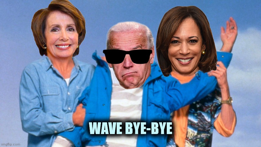 Weekend at Biden's | WAVE BYE-BYE | image tagged in weekend at biden's | made w/ Imgflip meme maker