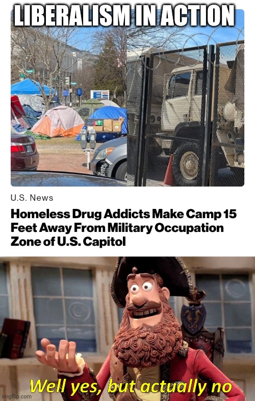 Politics and stuff | LIBERALISM IN ACTION | image tagged in memes,well yes but actually no | made w/ Imgflip meme maker