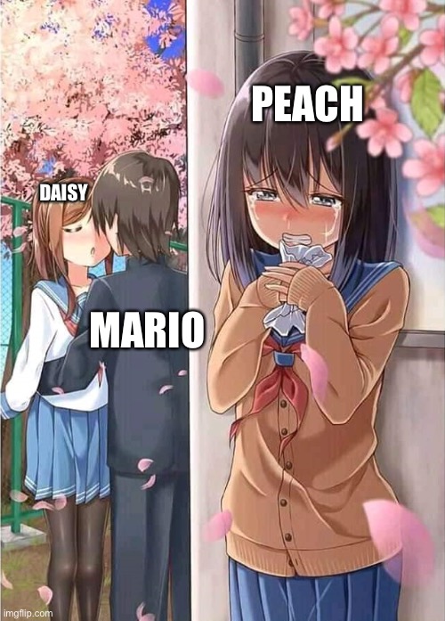 Anime crush | PEACH; DAISY; MARIO | image tagged in anime crush | made w/ Imgflip meme maker