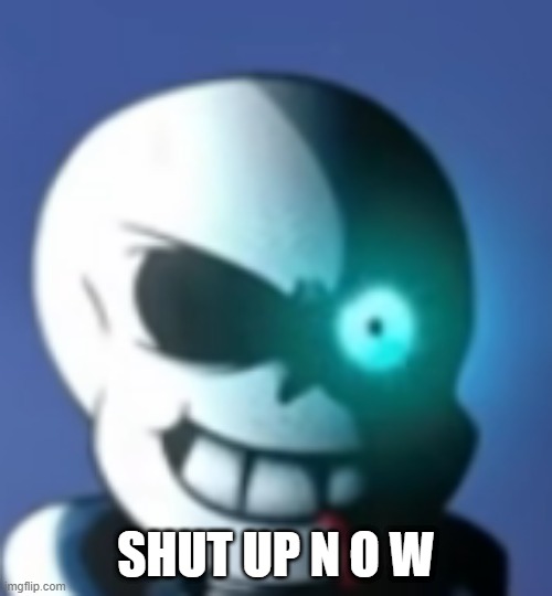 Sans | SHUT UP N O W | image tagged in undertale | made w/ Imgflip meme maker