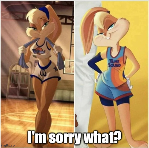 lola bunny | I'm sorry what? | image tagged in lola bunny | made w/ Imgflip meme maker