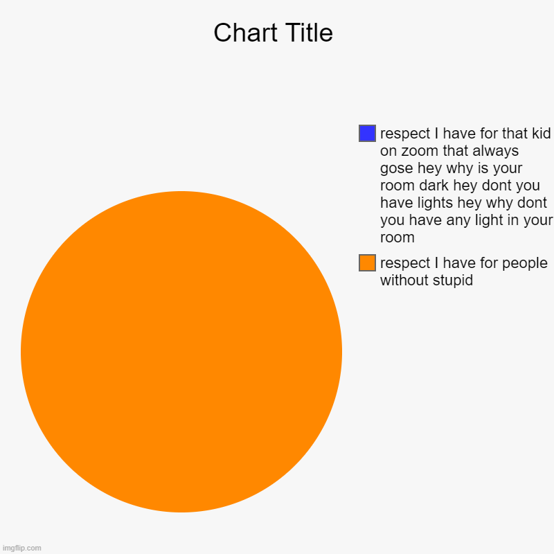 respect I have for people without stupid, respect I have for that kid on zoom that always gose hey why is your room dark hey dont you have l | image tagged in charts,pie charts,zoom,202 | made w/ Imgflip chart maker