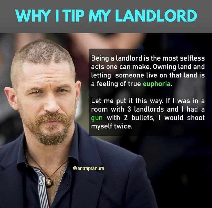 Why I tip my landlord Blank Meme Template