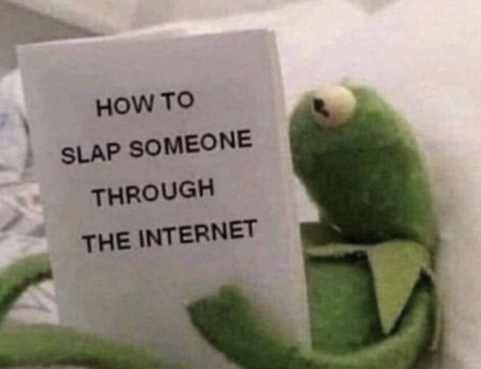 Kermit how to slap someone through the internet Blank Meme Template