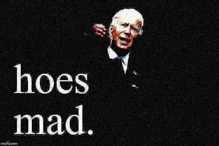 Joe Biden hoes mad deep-fried 4 Blank Meme Template