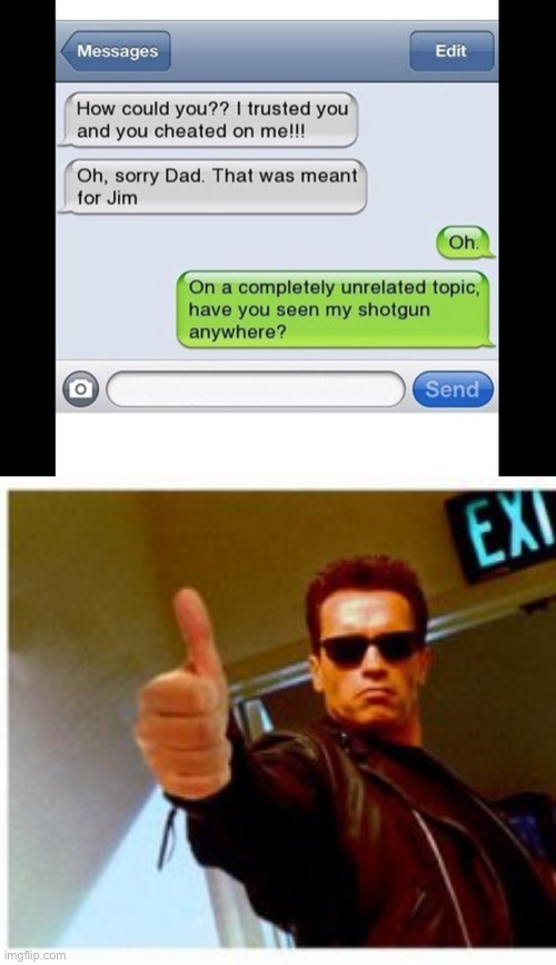Bye bye cheater ? | image tagged in cheating,funny texts,thumbs up | made w/ Imgflip meme maker