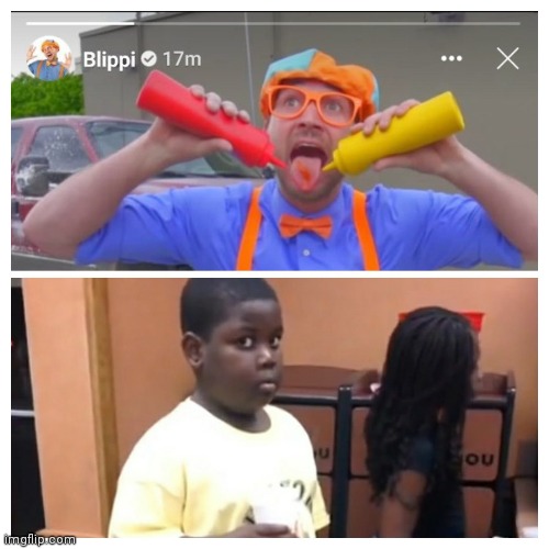 Blippi Takes It Too Far | image tagged in funny,awkward,wtf,blippi,terio | made w/ Imgflip meme maker