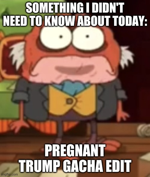w h y | SOMETHING I DIDN'T NEED TO KNOW ABOUT TODAY:; PREGNANT TRUMP GACHA EDIT | image tagged in sad hop pop | made w/ Imgflip meme maker