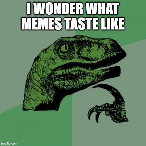 Philosoraptor Meme | I WONDER WHAT MEMES TASTE LIKE | image tagged in memes,philosoraptor | made w/ Imgflip meme maker