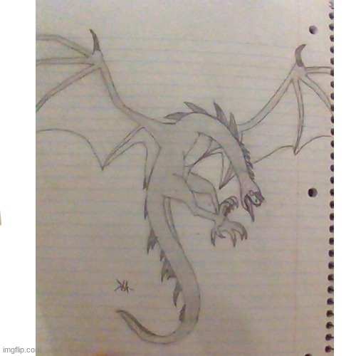 Drew a Fellbeast! (super proud) | image tagged in lord of the rings,nazgul,draw | made w/ Imgflip meme maker
