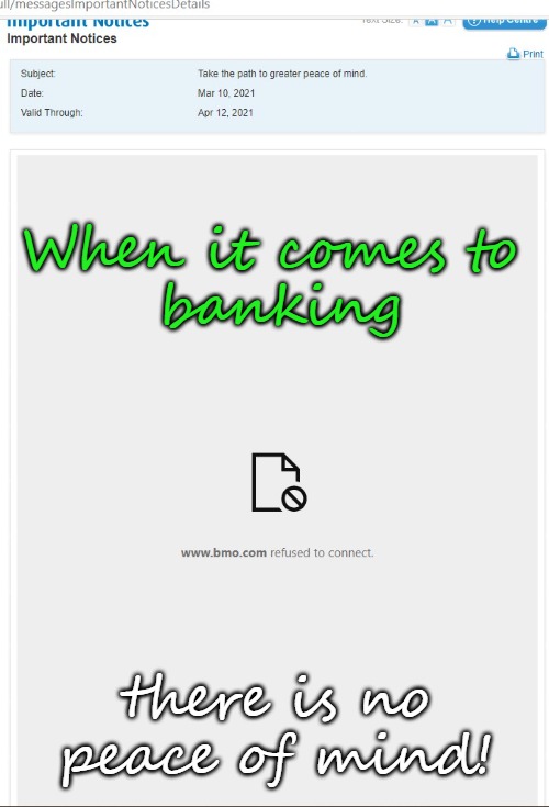 Follow the signs | When it comes to 
banking; there is no peace of mind! | image tagged in going nowhere fast | made w/ Imgflip meme maker