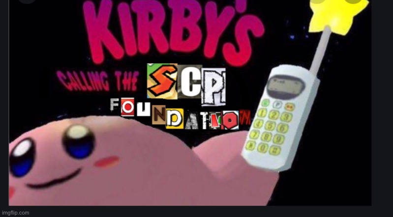 Kirby's calling the foundation | image tagged in kirby's calling the foundation | made w/ Imgflip meme maker