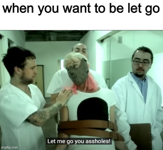 Image Title | when you want to be let go | made w/ Imgflip meme maker