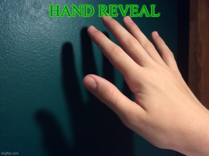 Hand reveal. If it gets 50+ i’ll do palm reveal | HAND REVEAL | made w/ Imgflip meme maker
