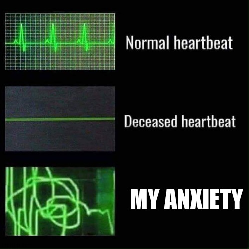 Heart beat meme | MY ANXIETY | image tagged in heart beat meme | made w/ Imgflip meme maker