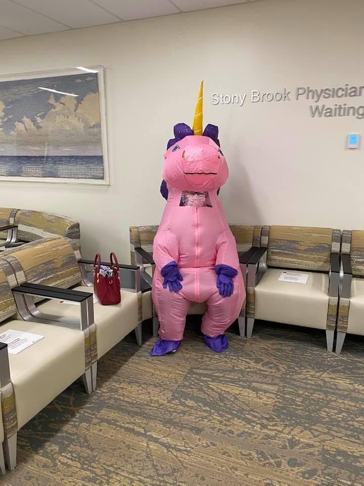 Pink Unicorn In a Hospital Waiting Room Blank Meme Template