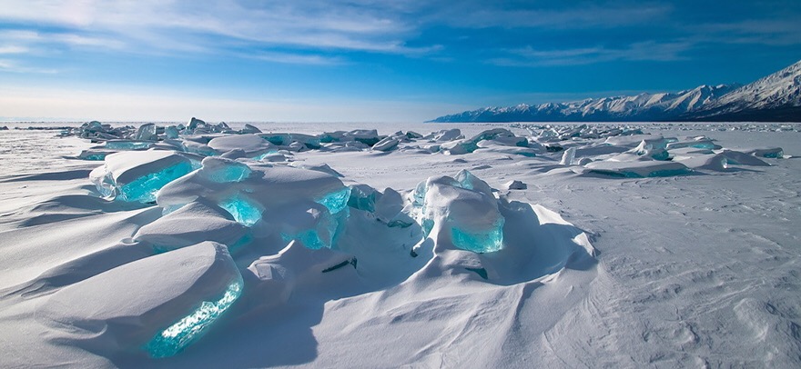 Emerald Ice On Baikal Lake, Russia. Photo credit: Alexy Trofimov | image tagged in awesome,pics,photography | made w/ Imgflip meme maker