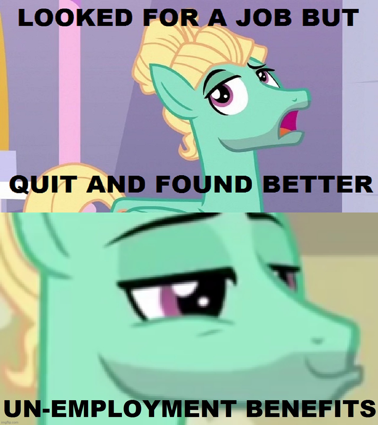 Zephyr Breeze and unemployment | image tagged in memes,my little pony,zephyr breeze,job,unemployment | made w/ Imgflip meme maker