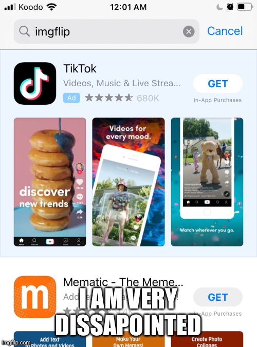 Nooo | I AM VERY DISAPPOINTED | image tagged in tik tok sucks | made w/ Imgflip meme maker