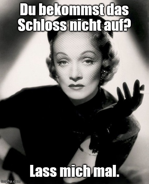 Marlene | Du bekommst das Schloss nicht auf? Lass mich mal. | image tagged in not many people will get this,im sorry | made w/ Imgflip meme maker