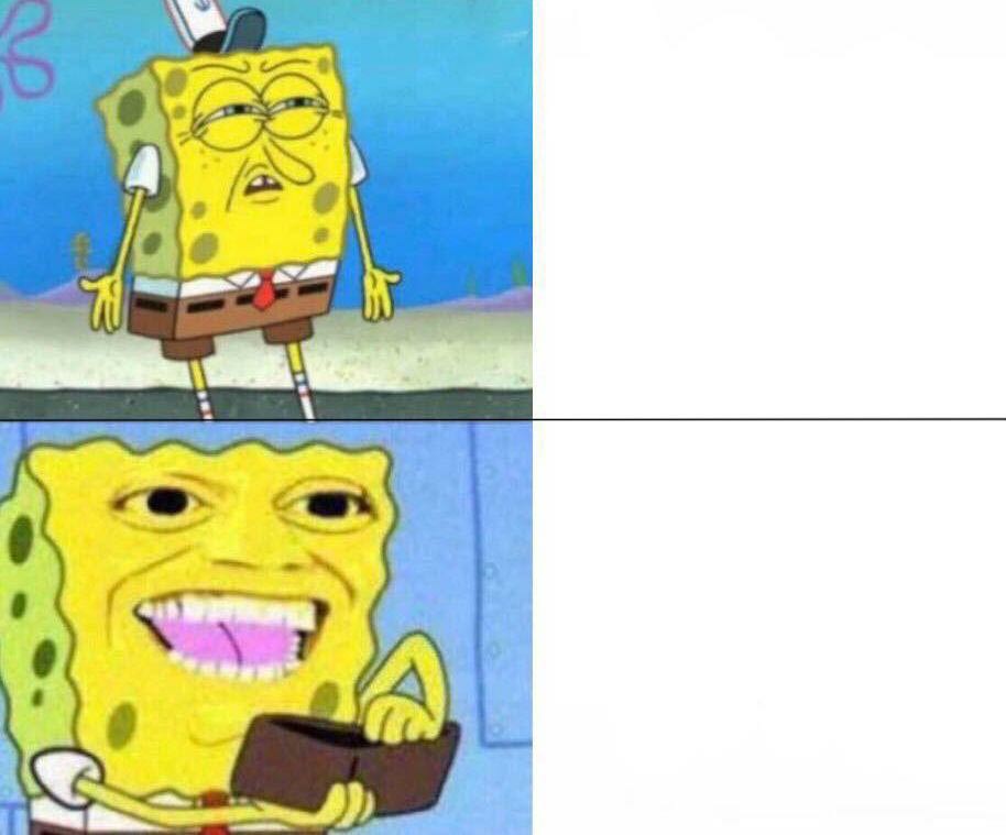 High Quality Spongebob wallet Blank Meme Template