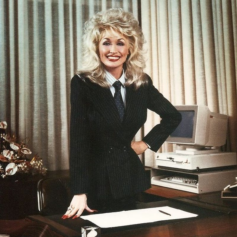 Dolly Parton in the office Blank Meme Template