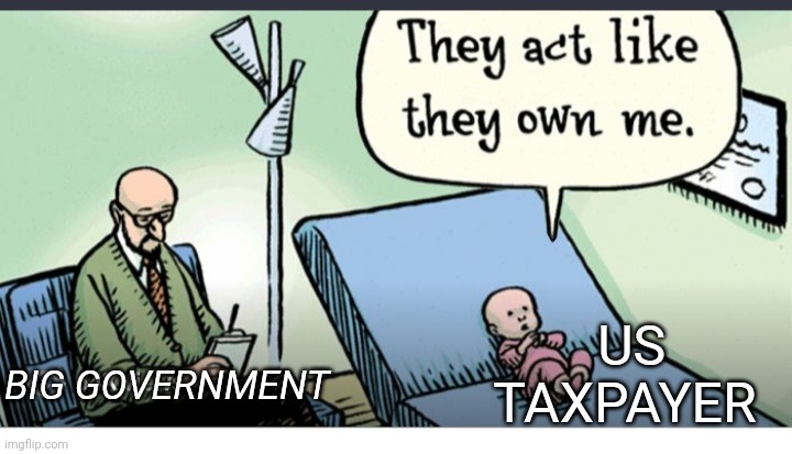 How Progressives want it | US TAXPAYER; BIG GOVERNMENT | image tagged in big government,crushing combo,mad baby,trampoline,civil rights | made w/ Imgflip meme maker