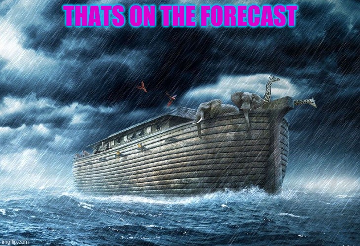 Noah's Ark | THATS ON THE FORECAST | image tagged in noah's ark | made w/ Imgflip meme maker