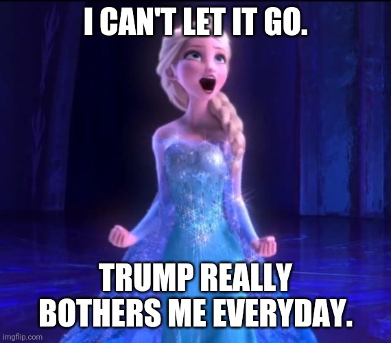 Let it go | I CAN'T LET IT GO. TRUMP REALLY BOTHERS ME EVERYDAY. | image tagged in let it go,trump,democrats | made w/ Imgflip meme maker