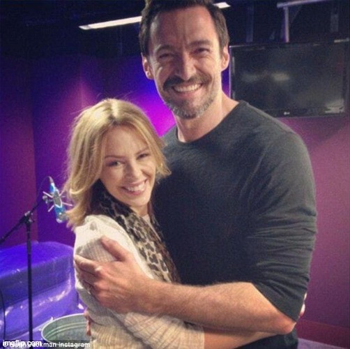 w/ Hugh Jackman: Two Australian icons! | image tagged in kylie hugh jackman | made w/ Imgflip meme maker