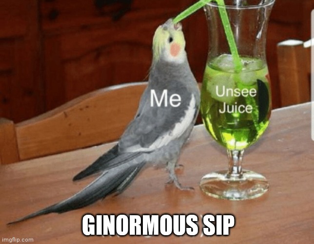 Unsee juice | GINORMOUS SIP | image tagged in unsee juice | made w/ Imgflip meme maker