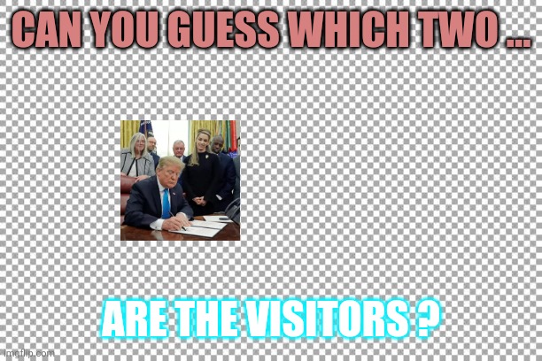 Alien | CAN YOU GUESS WHICH TWO ... ARE THE VISITORS ? | image tagged in free | made w/ Imgflip meme maker