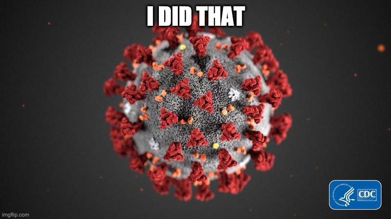 Covid 19 | I DID THAT | image tagged in covid 19 | made w/ Imgflip meme maker
