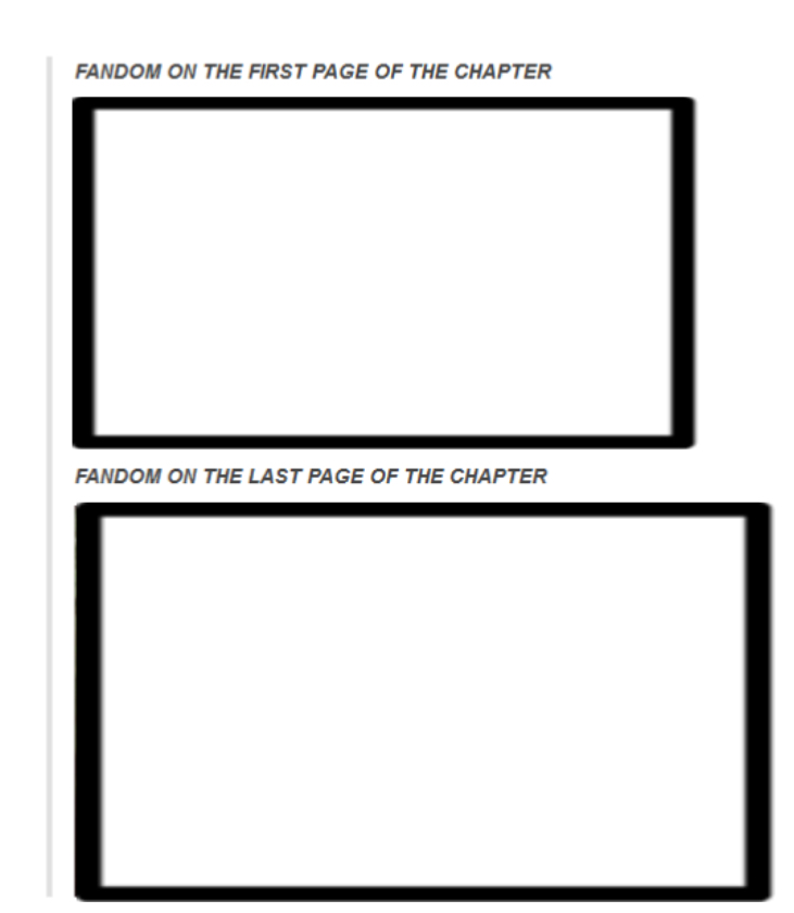 Fandom on the first and last page of the chapter Blank Meme Template