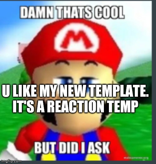 It doesn't require text | U LIKE MY NEW TEMPLATE. IT'S A REACTION TEMP | image tagged in damn that's cool but did i ask | made w/ Imgflip meme maker